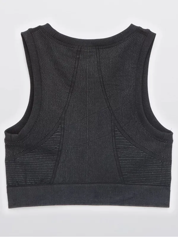 Aerie Offline Seamless Longline Sports Bra Washed‎ Black - Image 5