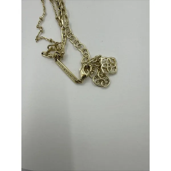 Kendra Scott Alexandria Multi-Strand Necklace Geometric Green Stone - Image 4