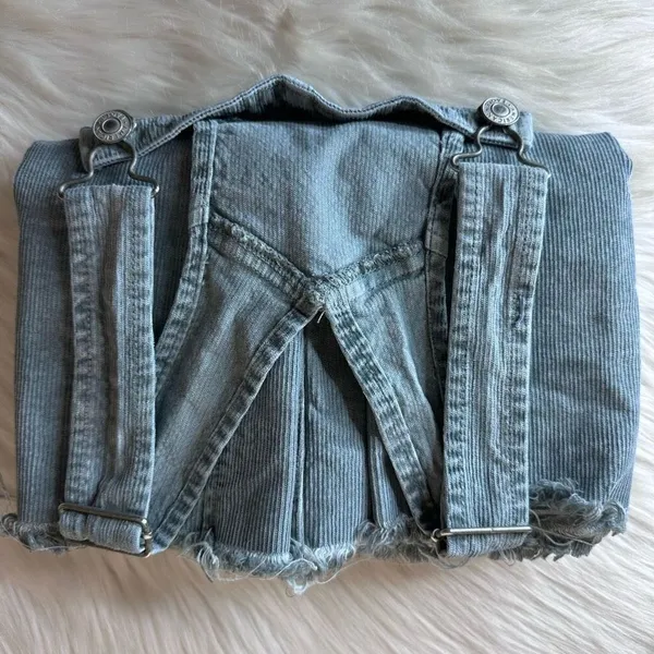 American Eagle Outfitters Corduroy Raw Hem Overall Dress In Jade Size Medium - Image 16
