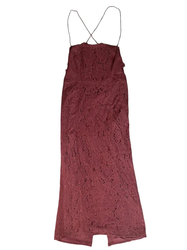 Anthropologie BHLDN Fame and Partners Women’s Rain Column Lace Midi Dress Maroon - Image 11
