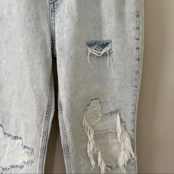 FREE PEOPLE Women's Destroyed Light Denim Pants | US 28 - Image 6