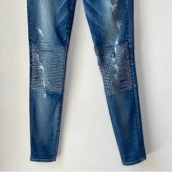 True Religion Blue Skinny Jeans with Distressed Details - Image 4