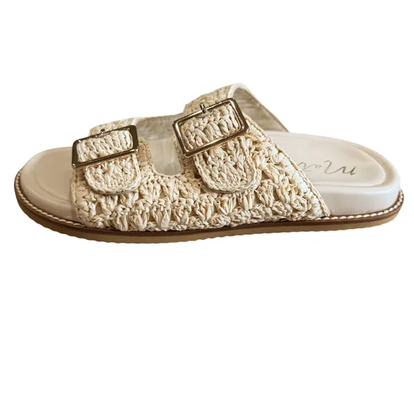 Matisse Sandals Women's 8M Posey Cream Raffia Crochet Slides Boho - Image 3