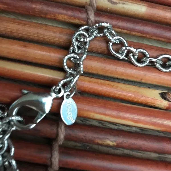 Chico’s Long Silver Tone Beaded Necklace - Image 5