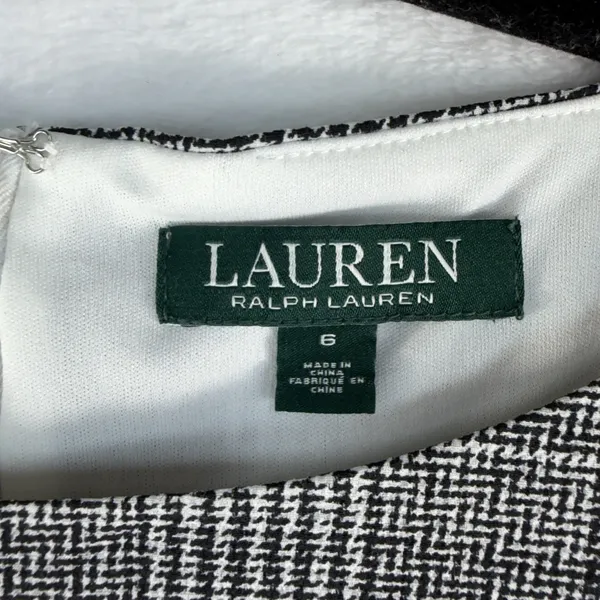 Ralph Lauren LRL 6 Dress Glen Plaid Long Sleeve Quiet Luxury Minimalist‎ Sheath - Image 5