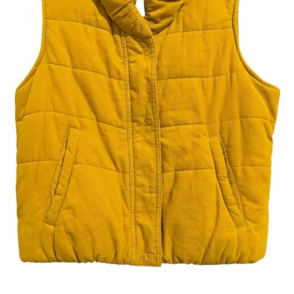 Pilcro and the‎ Letterpress Corduroy Puffer Vest Mustard Yellow Women's Large - Image 5