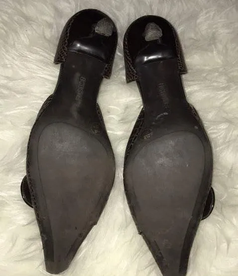 BCBGMAXAZRIA BCBG Girls Kitten Heels Size 7.5 Faux Alligator And Brown - Image 4