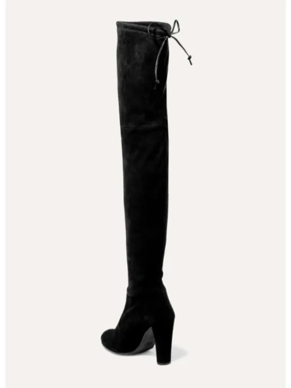 Stuart Weitzman ICONIC Highland stretch-suede over-the-knee black boots shoe 5M - Image 5