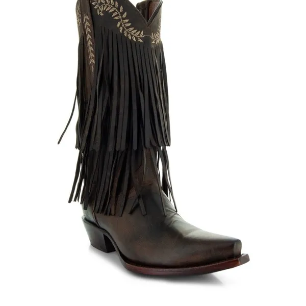 Soho Fringe Leather Cowgirl Boots Brown Western Rodeo Festival Women’s - Image 4