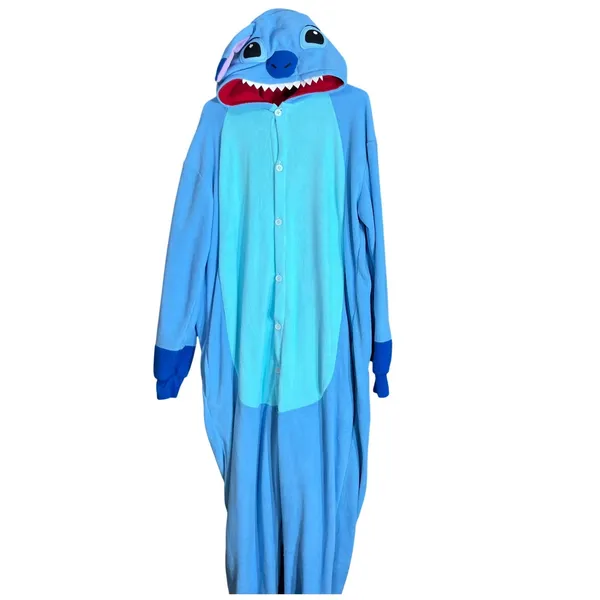 Disney Stitch Adult Size XL Costume Kigurumi Pajamas Blue Hututu‎ Fleece - Image 2