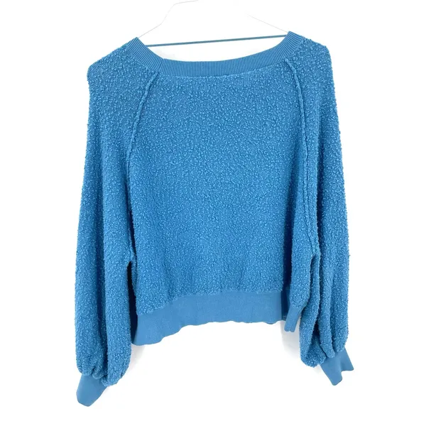 Free People Found My Friend Pullover Balloon Sleeve Popcorn Knit Sweater - Image 7