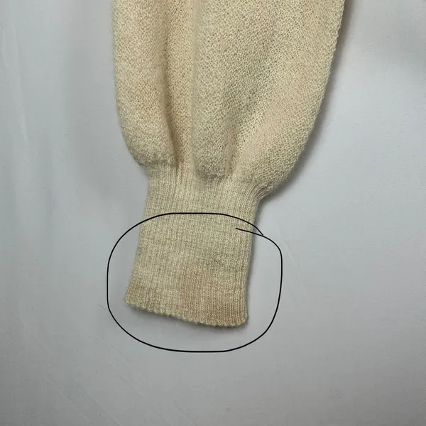 Peruvian Connection 100% Alpaca Handmade Cream V-Neck Cardigan Sweater XL - Image 6