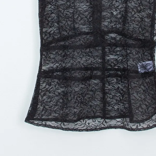 Chelsea28 Womens Lace Sheer Top Size S Black Flutter Sleeve Whimsigoth Witchy‎ - Image 7