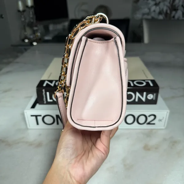 Michael Michael Kors Serena Small Quilted Studded Crossbody Bag Blush New NWT - Image 6