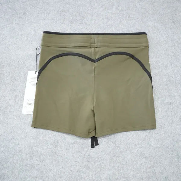 Alo Women's Size Medium Race Pace Shorts Khaki Green NWT High-Waist Airbrush - Image 7