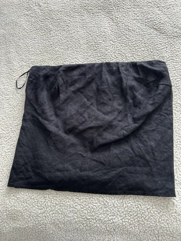 Quince Womens European Linen Strapless Top Smocked Back Pull On Black Size L - Image 7