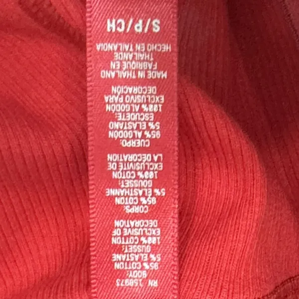 Skims Boxer Shorts Womens Small Red Ribbed‎ Knit Logo Lounge Stretch 5" Inseam - Image 4