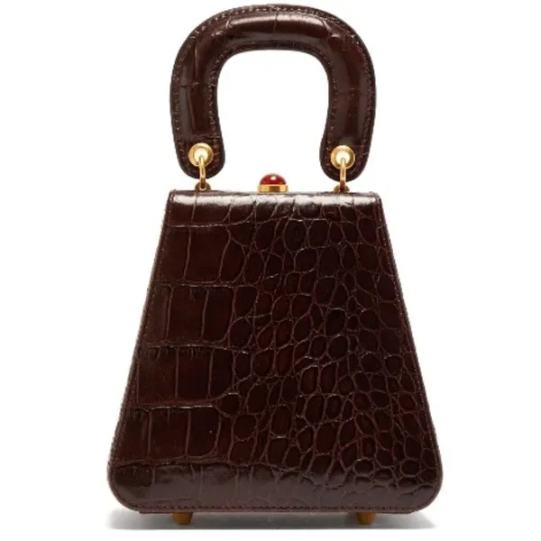 💕STAUD💕 Kenny Bag Brown Crocodile Embossed - Image 10
