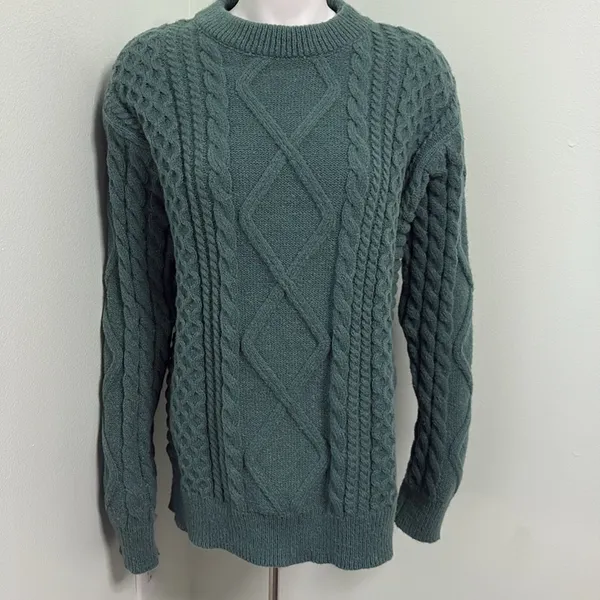 Aelfric Eden Womans Green Heavy Knit Sweater Soft Long Sleeve M Long Sleeve - Image 5