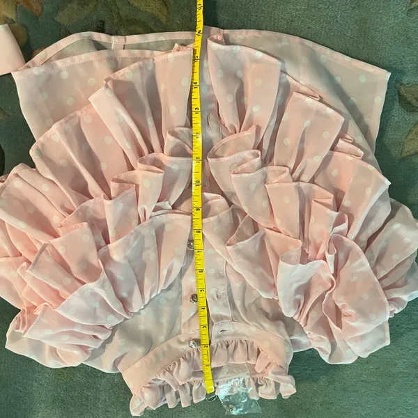 Comino Couture Pink ruffle skirt and crop top set - Image 10