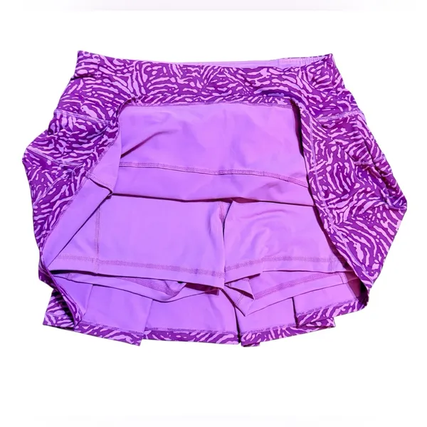 Purple & Pink Animal Print‎ Athletic Skort Built-in Shorts Size 8 - Image 4