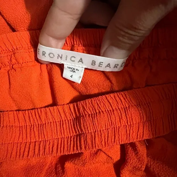 Veronica Beard Oleta Off‎ Shoulder Orange Midi Dress Size 4 Flamenco - Image 15