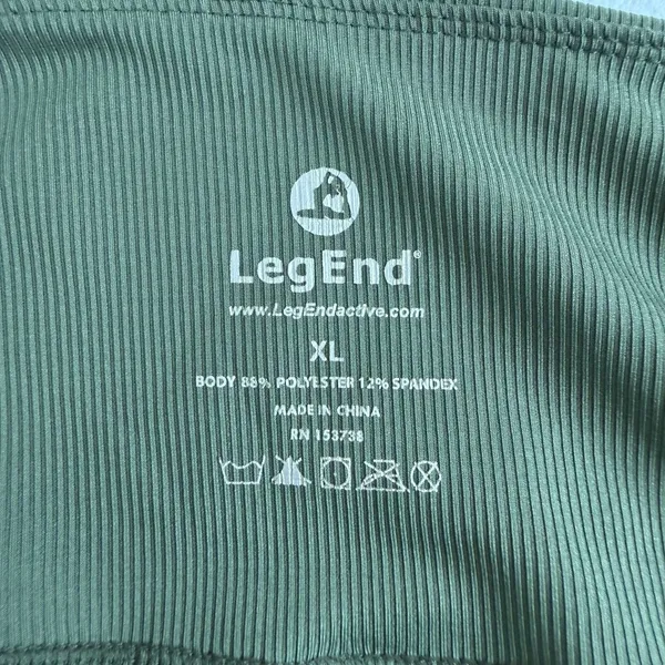 Leg End green high waisted‎ side pocket athletic active stretch leggings XL - Image 5