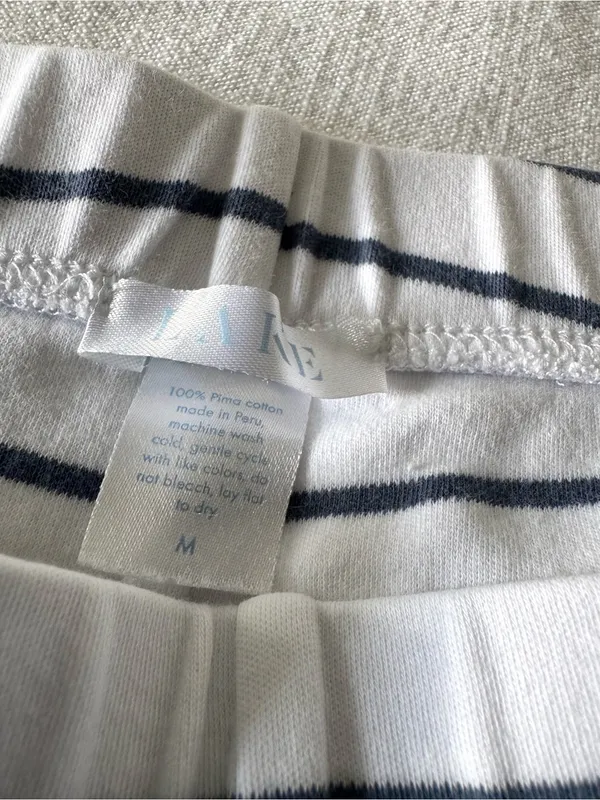 Lake Pima Cotton Stripe Pajama Pants, Medium White - Image 4
