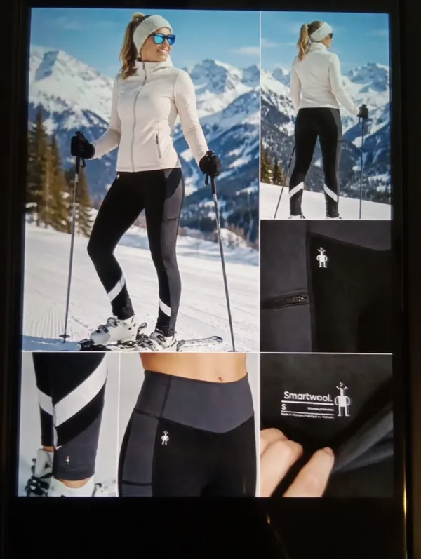 Smartwool Womens Merino Blend Sport Fleece Colorblock Tights Skii Gorpcore S - Image 2