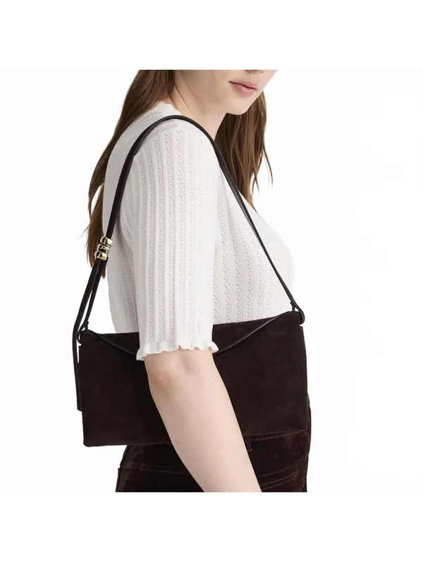 Madewell The Date Night Shoulder Bag in Suede NWOT Juniper Berry Blue - Image 9