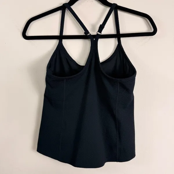 Beach‎ Riot Sport Black Textured Honeycomb Racerback Tank Top Built-In Bra Small - Image 2