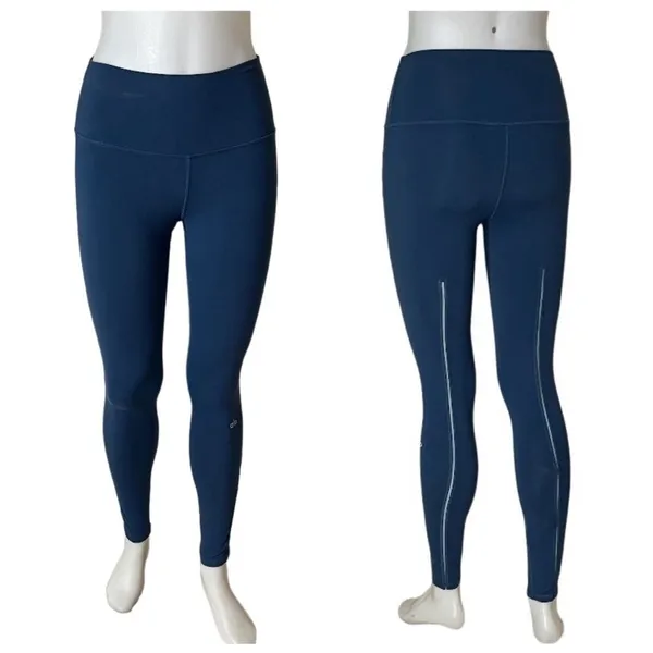 ALO YOGA Leggings Dash High Waist Mesh Insert Teal Womens Size XS - Image 8