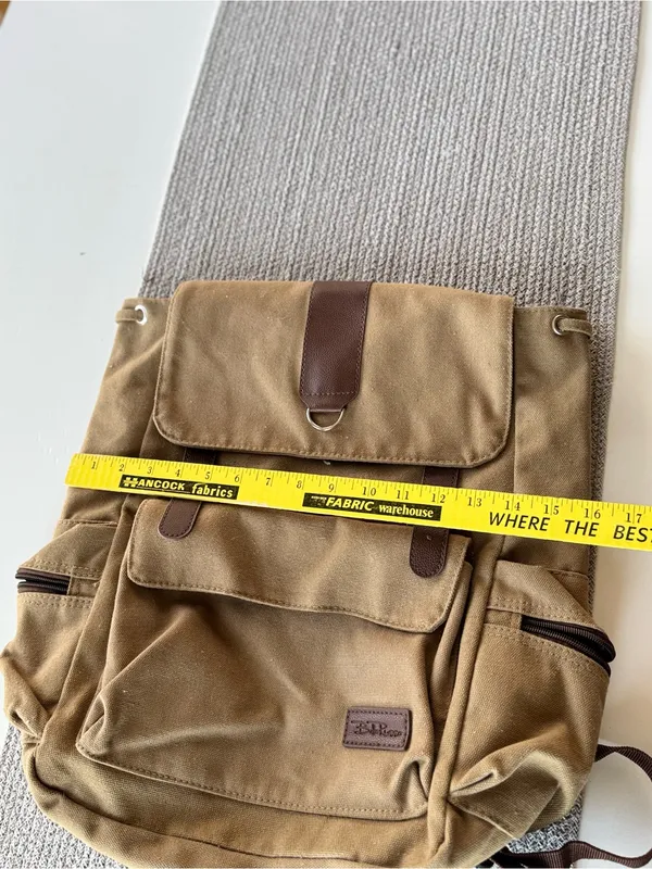 Bella Russo Tan Brown Nylon Drawstring Backpack - Image 6