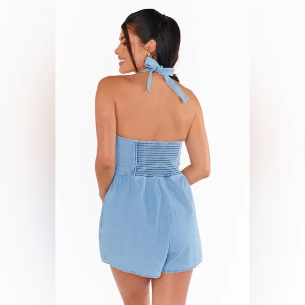 SHOW ME YOUR MUMU Romee Romper In Sky Indigo - Image 8