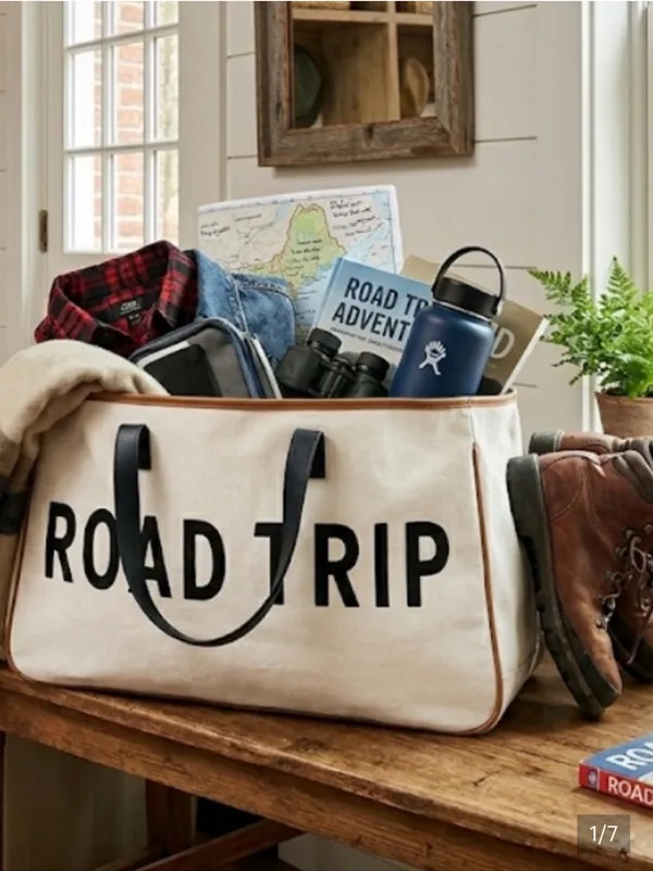 Road Trip Canvas Tote Santa Barbara Design Studios Tan - Image 2