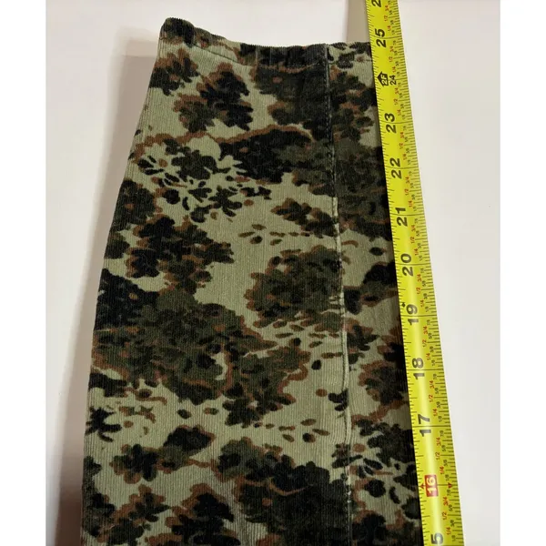 Anthropologie Pilcro High Rise Skinny Corduroy Pants Floral Camo Green Brown 29 - Image 8