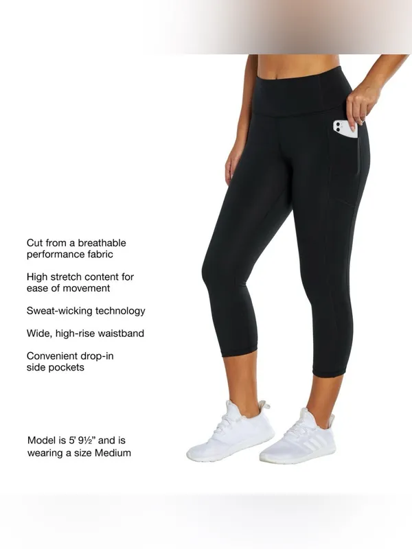 NWOT GapFit Women's Cropped Legging Black Size L - Image 7