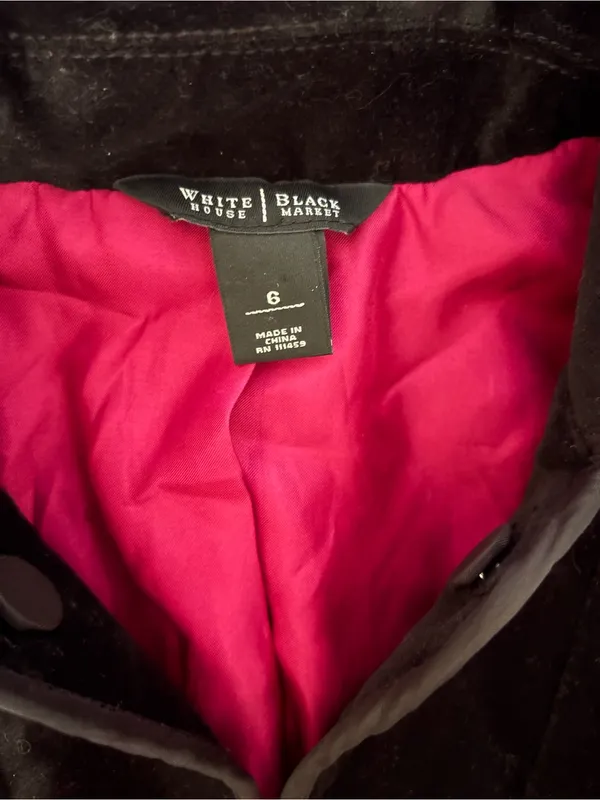 White House Black Market Black Blazer with Pink Interior - Image 2