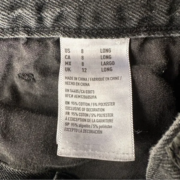 American Eagle Mom Jeans Women's Size 8 Long Black Wash - Image 7