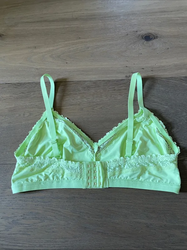 Aerie Lace Detail Non Padded Bra, Lime Size XL - Image 4