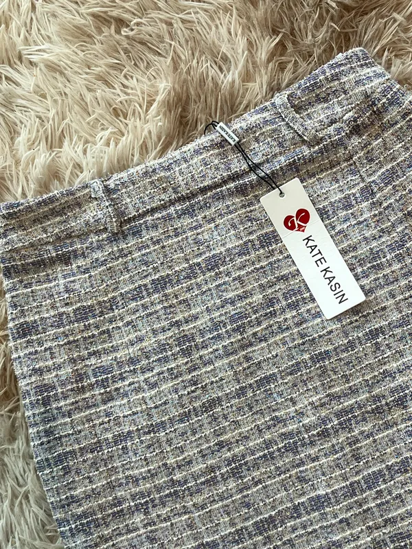 Kate Kasin Tweed Skirt new w/Tags Gray - Image 4