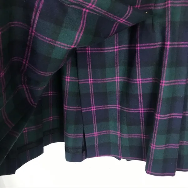 Lord & Taylor Vintage Tartan Plaid Wool Holiday Skirt Size 14P - Image 8