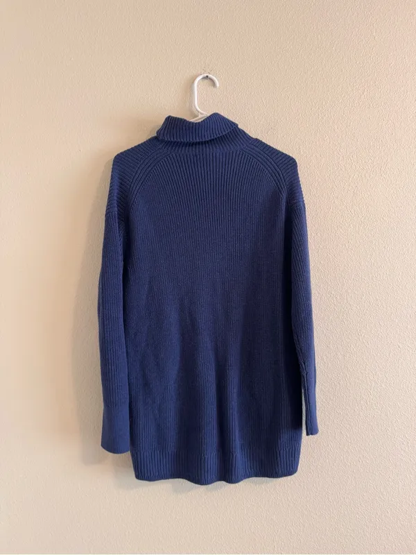J crew Cozy Ribbed Navy Turtleneck Sweater - Image 4