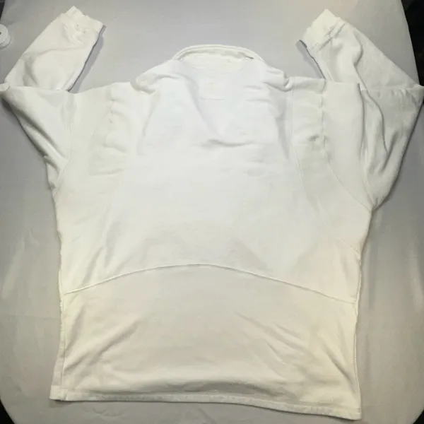 FP Movement Free People White French Terry V-Neck Oversized Polo Sweatshirt Lg - Image 8