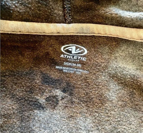 athletic works hand bleach dyed hoodie / small, 18” ptp, 24” length - Image 3