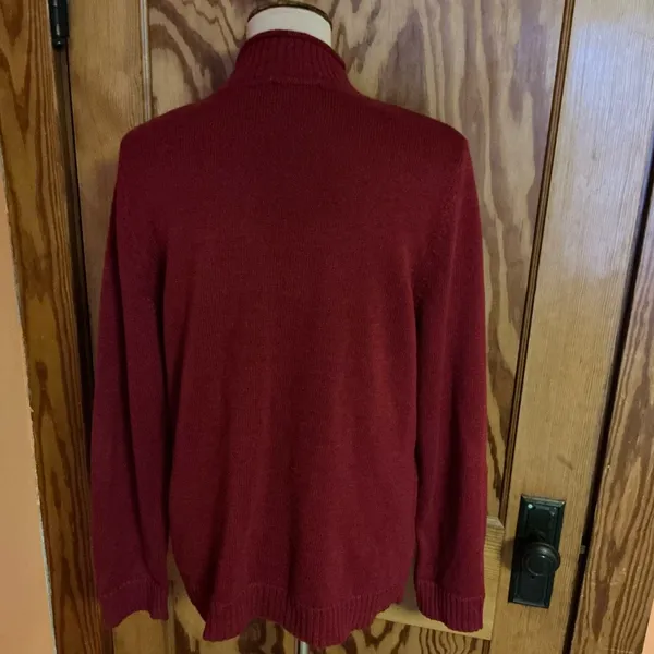 Y2K Kitschy Embroidered Sweater Cottagecore Cabin Lantern Fish Motif Zip Neck - Image 11