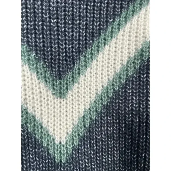 Abercrombie & Fitch Women Size Small Knit Sweater Dress Gray‎ Navy Green Varsity - Image 6