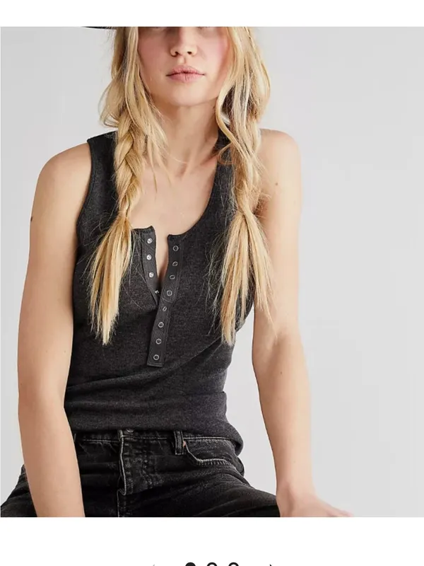 Free People Intimately Laid Back Green Ribbed Tank L - Image 4