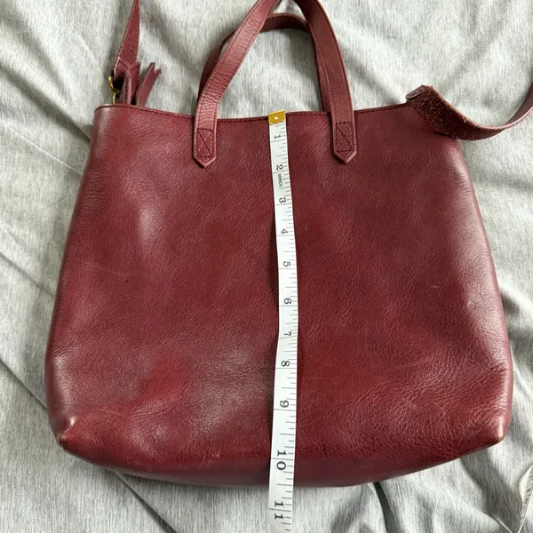 Madewell The Transport Crossbody in Dark Cabernet Leather Zip Closure Preppy - Image 13
