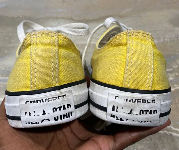 All Star Low Tops Lace Up Yellow Sneakers Women’s 8 (Please Read Description) - Image 5